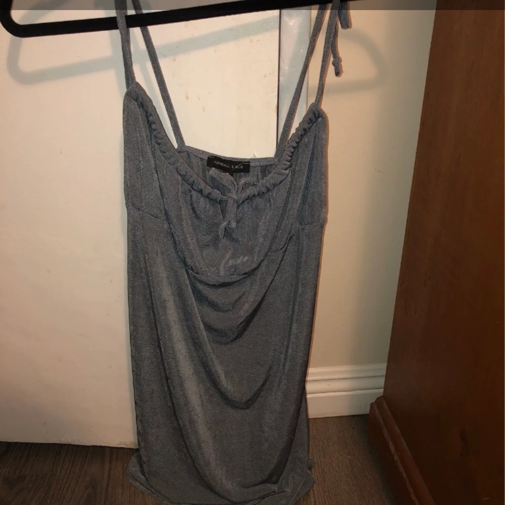 Kendall & Kylie Shirred Keyhole Dress